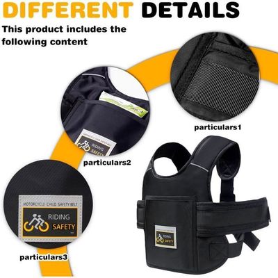 Ceinture De Sécurité Moto Pour Enfant – Harnais Réglable En Nylon – Pour Passager Avant Ou Arrière – Taille Ajustable 73–169 Cm – Réfléchissant