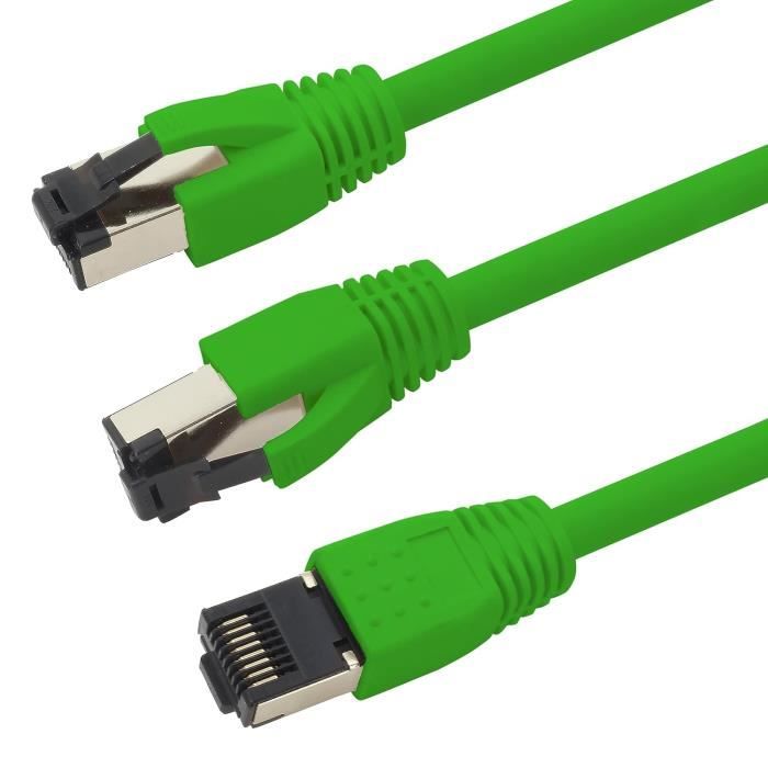 CSL - Câble Réseau Plat CAT 8 1 M 40 Gbits - Câble Réseau LAN - Câble