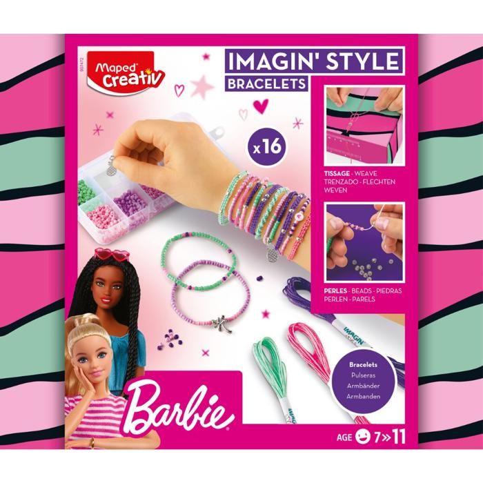 Parure De Bijoux Barbie - Collier Et Bracelets, Emballage Cadeau 16x3,5x10 Cm