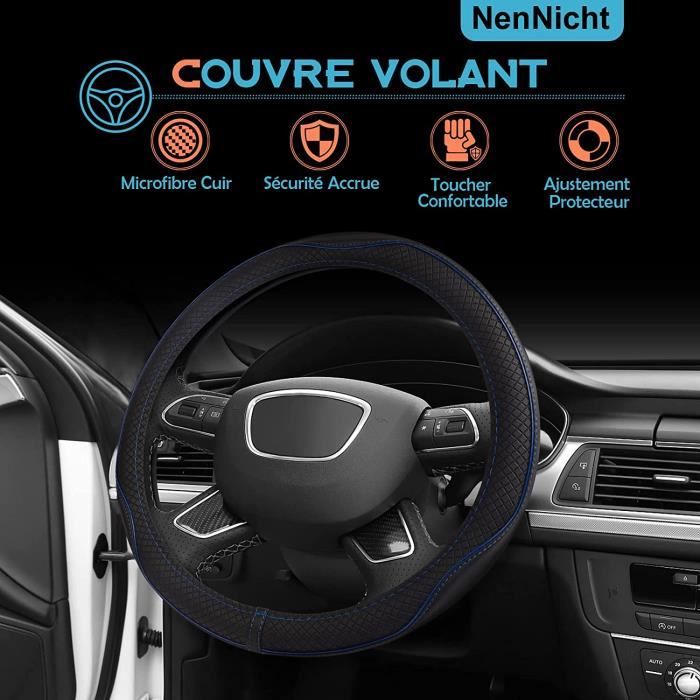 Acheter Housse de protection de volant de voiture en cuir microfibre,  antidérapante, de sécurité, adaptée