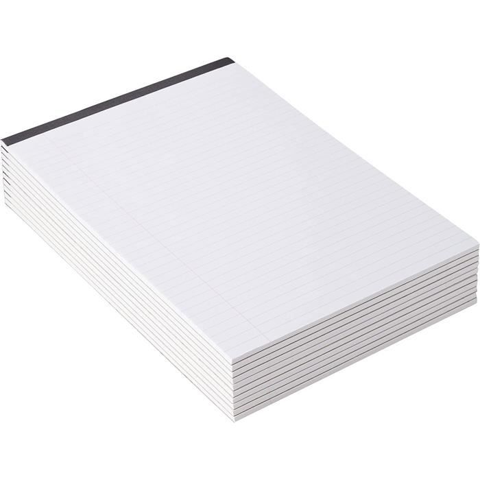 Q Connect A4 Bloc-notes Papier ligné avec marge Blanc lot de 10 :  : Fournitures de bureau