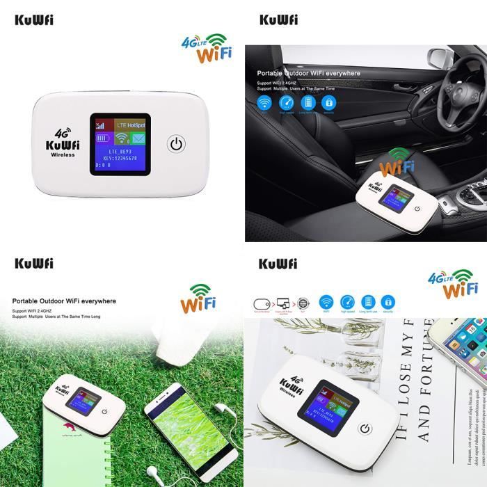 KuWFi Routeur 4G LTE, Routeur Mobile 4G WiFi 4G LTE sans Fil avec