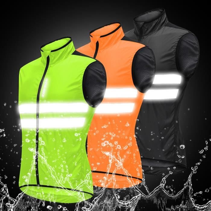 XL Debardeur noire Gilet reflechissante haute visibilite la nuit pour cyclisme vetements de securite re Cdiscount Auto