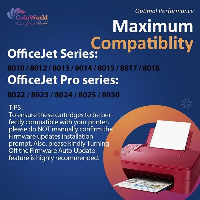 Compatibles 912 XL Cartouches d'encre pour HP 912XL Multipack avec HP  OfficeJet Pro 8025 8024 OfficeJet 8015 8010 8012 8022 80[1027] - Cdiscount  Informatique