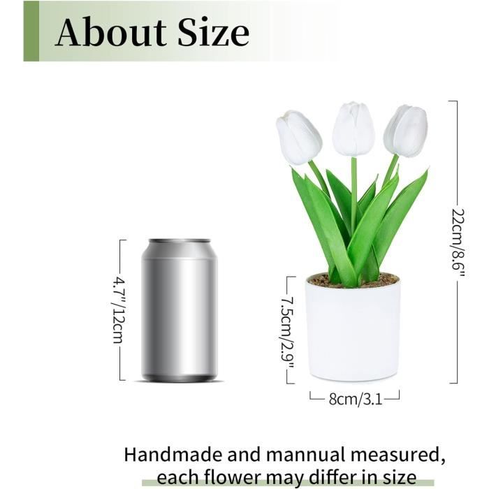 Fleurs Artificielles Tulipe En Pot: 4 Pièces Fleur Artificielle Mini ...