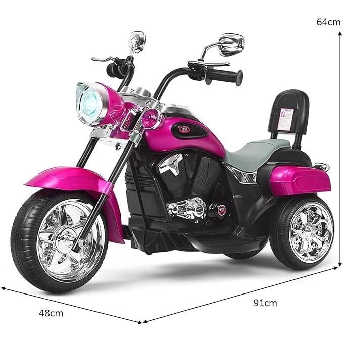 GOPLUS Moto électrique Enfant 6V Avec Roues Stabilisatrices, Phares, Musique – 3 Km/h Pour 3-8 Ans (Bleu)