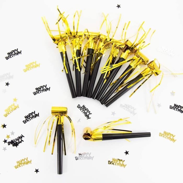 Confettis Anniversaire 25 Ans – 15g Or Noir Argent – Décoration De Table Pour Femme/Homme, Formes Variées