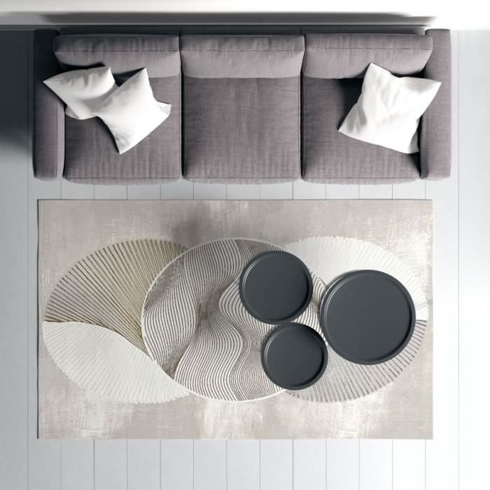 Tapis cr me dor cuivr DUBAI 97 Dor 60 110 Rectangulaire