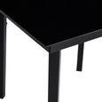 vidaXL Table à dîner de jardin Noir 140 x 70 x 74 cm Acier et verre, 22kg-2