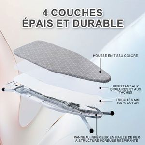 Planche à Repasser 12x36" Avec Couvercle - Sturon Lourd - Acier Pliable - Noire - NEUVE