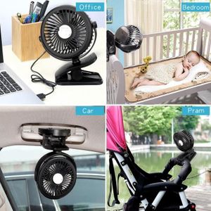 IREENUO Mini Ventilateur USB Rechargeable - Pince 360°, Banque D'Énergie 5000mAh