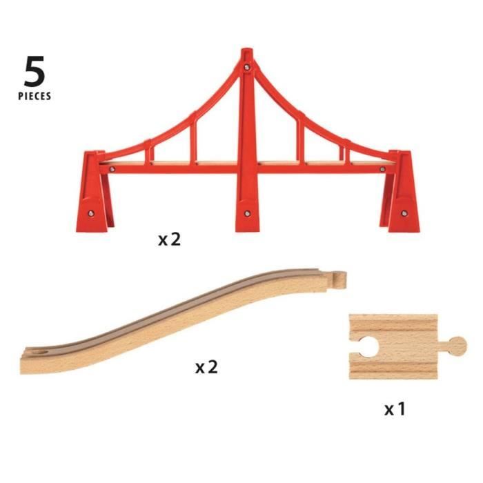 Pont pour circuit de train en bois compatible Brio
