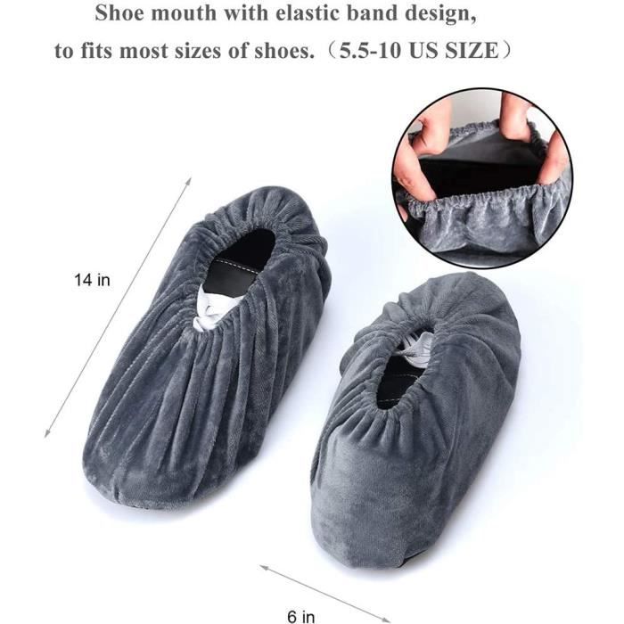 CHANGM 6 Paires Couvre-Chaussure lavables surchaussure crèche Surchausson  tissu Réutilisables Chausson avec Flanelle Pantoufle pour - Cdiscount
