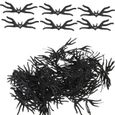 100pcs Mini Chauve-souris en Tissu Confettis de Table Décoration Halloween- 9 x 2 cm Noir-3
