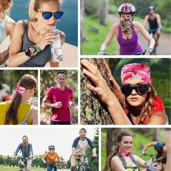 3 Pièces Cache Cou Multifonction, Bandeau Élastique Résistant Aux Uv