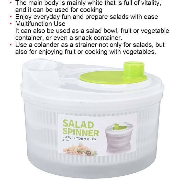 TSTSM Essoreuse à Salade Manuelle 7 litres, Panier pour déshydrater Les légumes Lave-légumes de Cuisine avec Bouton d'arrêt Rapide - pour éliminer