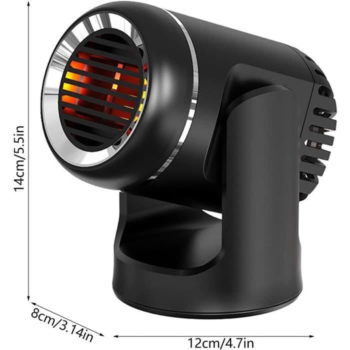Chauffage Ventilateur 12V Pour Voiture - 2 En 1 Dégivreur Et Chauffage Portable, Branchement Allume-cigare