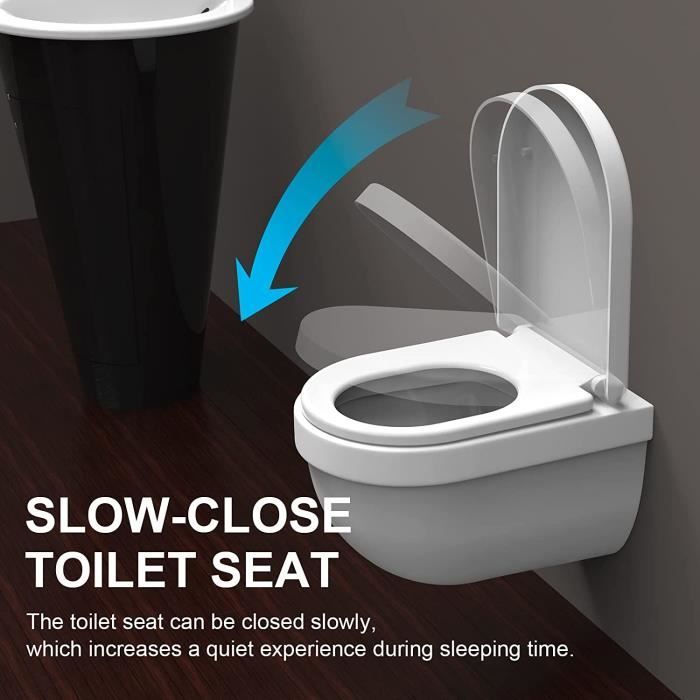 Abattant WC, Himimi Cuvette Toilette avec frein de chute, Lunette de  Toilette Universelle Forme D, Charnière
