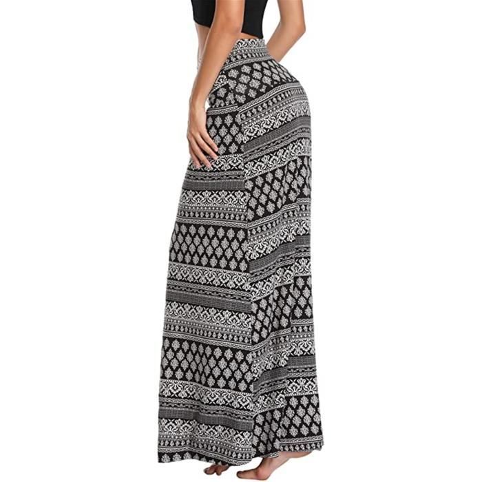 Maxi Jupe Tube Boheme elastique Yoga Jupes Longues ete Femmes Jupe Boheme Tour de Taille Elastique Jupe Plissee Femme Longu gri Gris Cdiscount Pret a Porter