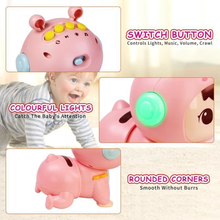 Highttoy – Jouet Rampeur Musical Avec Lumières, Pour Bébé Dès 3 Mois, Cadeau Parfait Pour Stimuler La Motricité !
