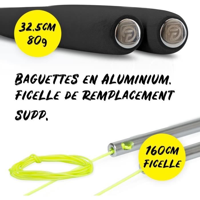Henrys Beach Free Diabolo Pro – Set De Jonglage Avec Roulement à Billes, Baguettes Aluminium, Corde De Rechange Et Guide – Jaune, 235g, 120x140 Mm