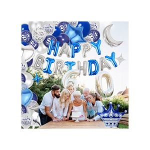 Kit Décoration Anniversaire Blue-y 86 Pièces - Ballons, Bannière, Vaisselle, Serviettes & Toppers