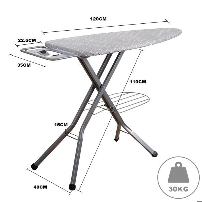 Centre De Repassage Pliable Whitmor – Gris, En Tissu, Pliable, Grande Condition