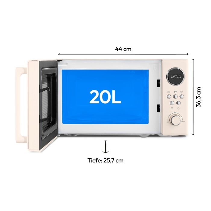 Microonde Retrò MEDION 20 Litri 800W - 8 Programmi Automatici, Display Digitale, Beige - Foto 10