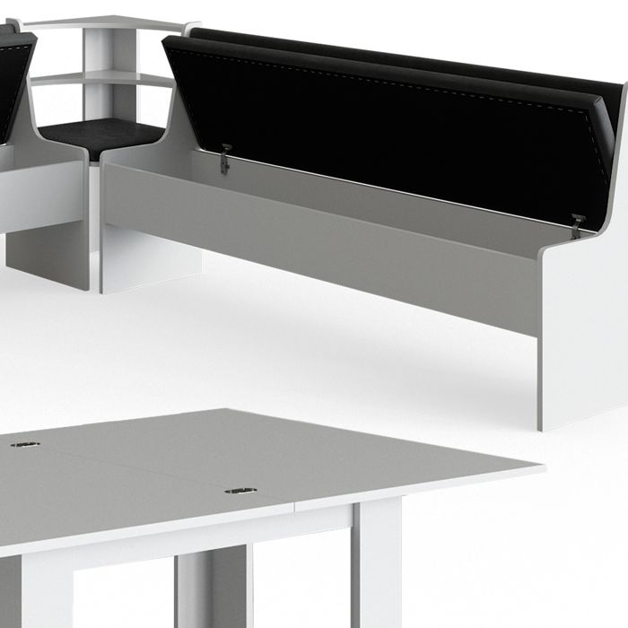 Vicco Ensemble de bancs d'angle Roman, table de cuisine, noir, 120 x 210 cm, avec table
