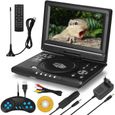 Lecteur DVD Portable 9.8" - Écran Rotatif HD - Supporte Les Ports USB-SD Slot, AV Out-in, avec Chargeur de Voiture et Adaptateu A344-0