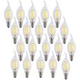 20 X E14 Forme Bougie LED 4W Filament Ampoule LED Lampe Blanc Froid 6500k Flame Tip Bright Lampe 400LM Pas dimmable  AC220-240V-0