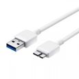 Chargeur pour Samsung Galaxy Note 3 / Samsung Galaxy S5 Cable USB Data Synchro Blanc 1m-0