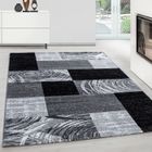 TAPISWORLD Teppium Tapis moderne à poils ras, tendance Noir Tapis 120x170 cm motif à carreaux abstrait, tapis moelleux