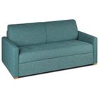 ITALIAN SPIRIT Canapé DANDY mono assise capitonnése convertible 140cm système EXPRESS matelas 16cm BULTEX tweed bleu azur bleu Tissu Inside75