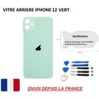 ITECHFRANCE® vitre arrière compatible IPHONE 12 VERT 6.1 qualité origine en verre, coque cache batterie double face Adhésif,spatule