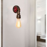 MOGOD Applique Murale en Fer Rouille Lampe forme Conduite D'eau Vintage E27 pour Chambre Cuisine