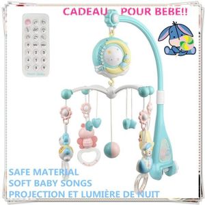 MOBILE Mobile bébé musical AIMEI° pour lit bébé avec projection de lumières et jouets rotatifs - Bleu