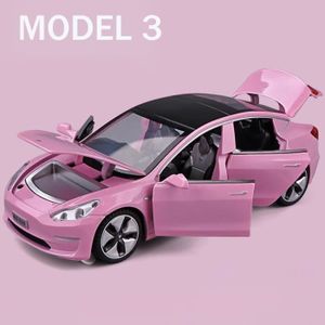VOITURE - CAMION Modèle 3 Rose - Voiture Tesla Modèle En Alliage Po