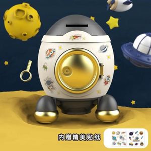 MARCHANDE Gris - Tirelire de fusée spatiale de dessin animé pour enfants, jouet pour garçons et filles