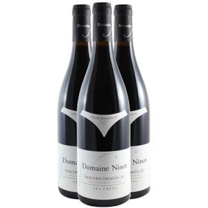 VIN ROUGE Mercurey 1er Cru Les Crêts Rouge 2019 - Lot de 3x75cl - Domaine Ninot - Vin AOC Rouge de Bourgogne - Cépage Pinot Noir