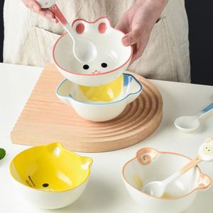 BOL,2 spoons--Ensemble de vaisselle pour enfants, bol à salade en  céramique, assiette à soupe, Pot à lait petit déjeuner, plateau de -  Cdiscount Puériculture & Eveil bébé