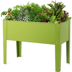 eda espace potager avec table city veg table 73 x 38 5 x h 68 cm 57 l taupe cdiscount jardin