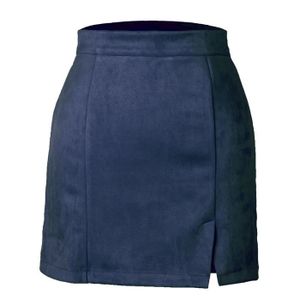 Jupe simili cuir bleu marine top