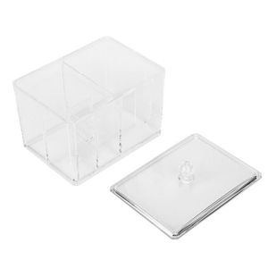 DISTRIBUTEUR DE COTON Boîte de rangement transparente pratique 14 × 10 × 13 cm pour cotons-tiges ou cotons-tiges LS008