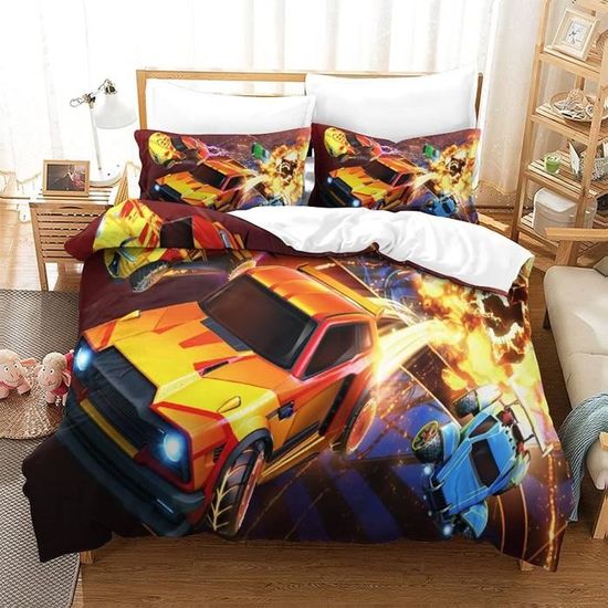 Housse De Couette 3D Magma Lave - Taille Single 135x200 Cm, Microfibre Douce, Fermeture éclair Invisible