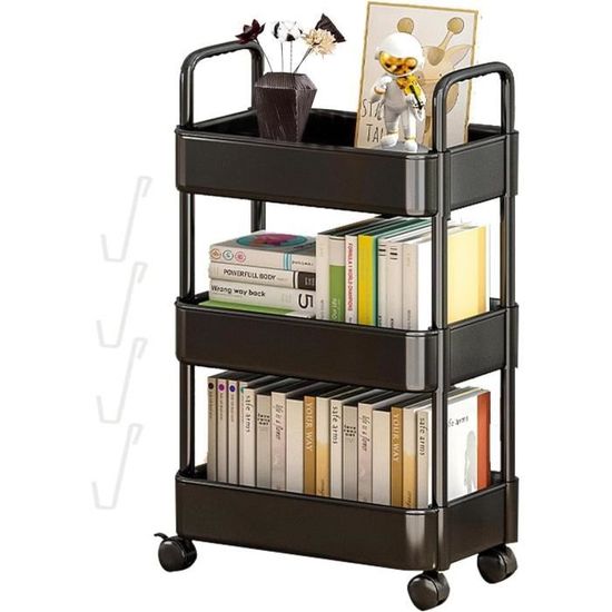 Chariot De Rangement à Roulettes 5 étages - Organisateur Mobile Pour Livres Et Fournitures