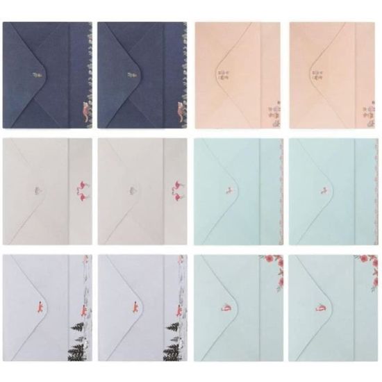 Kit Papeterie Vintage 38 Pièces - 20 Enveloppes, 9 Papiers à Lettres Kraft, 9 Autocollants Sceau De Cire - Pour Correspondance, Invitations