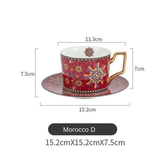Service à café avec soucoupes,Tasse à café marocaine en céramique, petite  tasse et soucoupe de luxe, Style européen, - Type 2 #A1 - Cdiscount Maison
