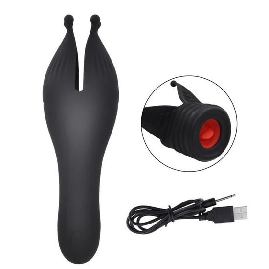 Sextoy Homme Masturbateur Vibrant Noir - Stimulation Du Gland 10 Modes - Rechargeable USB