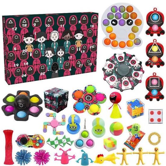 Squid Game Fidget Calendrier de l'Avent Toy Pack 2021 Halloween Noël